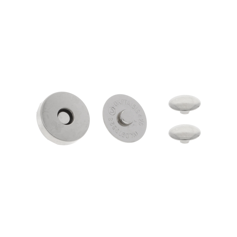 Magnetic button round with double snap fastener 18/18 mm  nickel 100 pcs