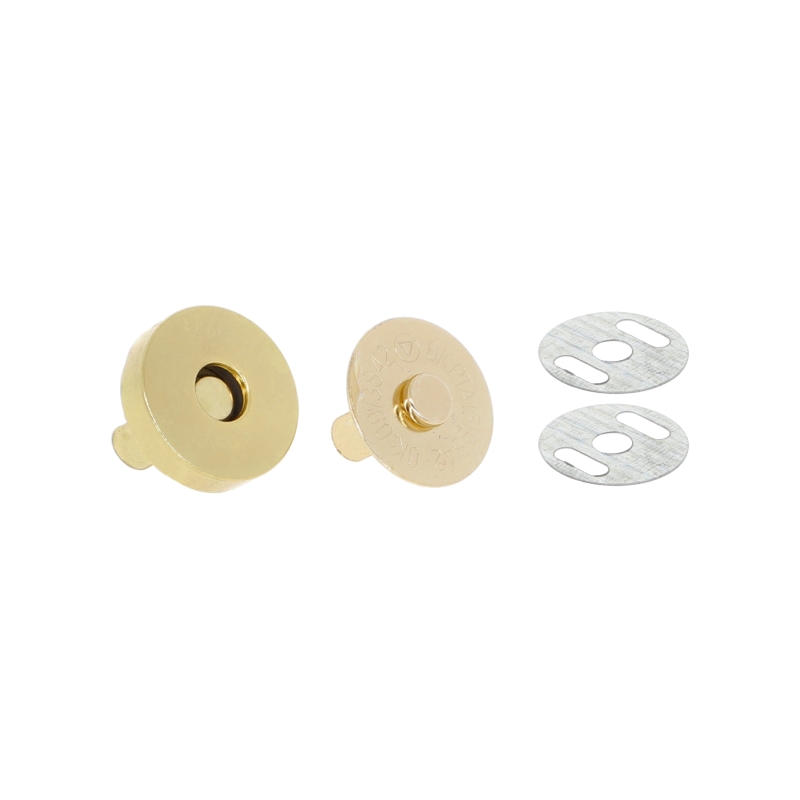 Magnetic button round 18/18 mm gold 100 pcs