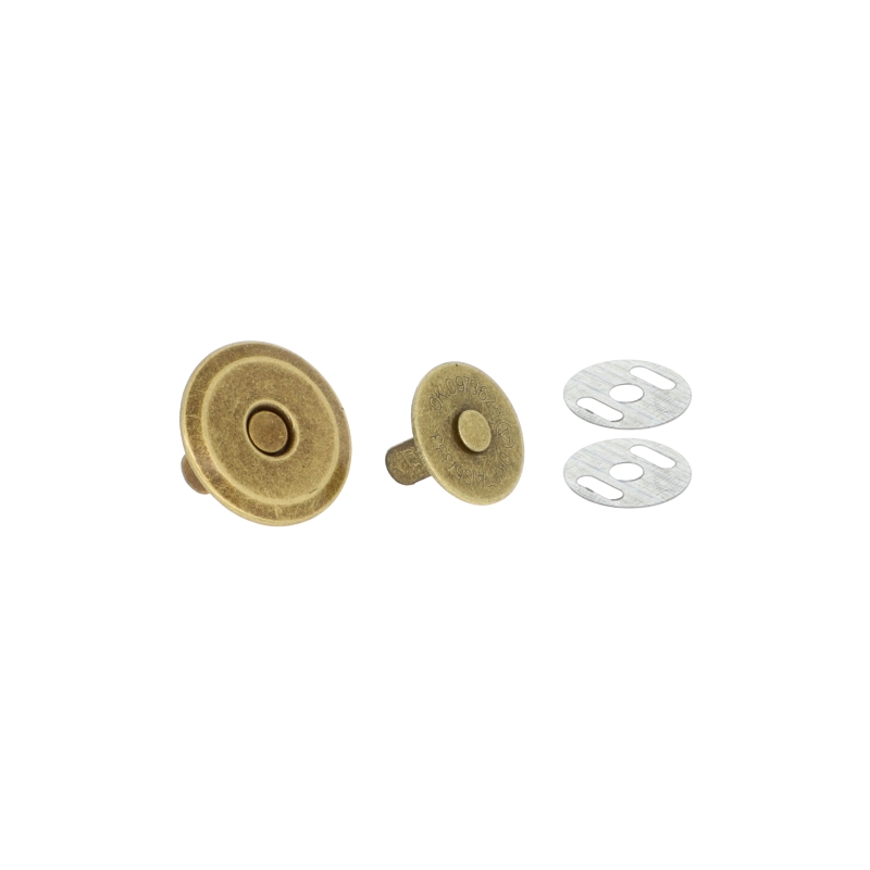 Magnetic button round 14/18 mm old gold 200 pcs