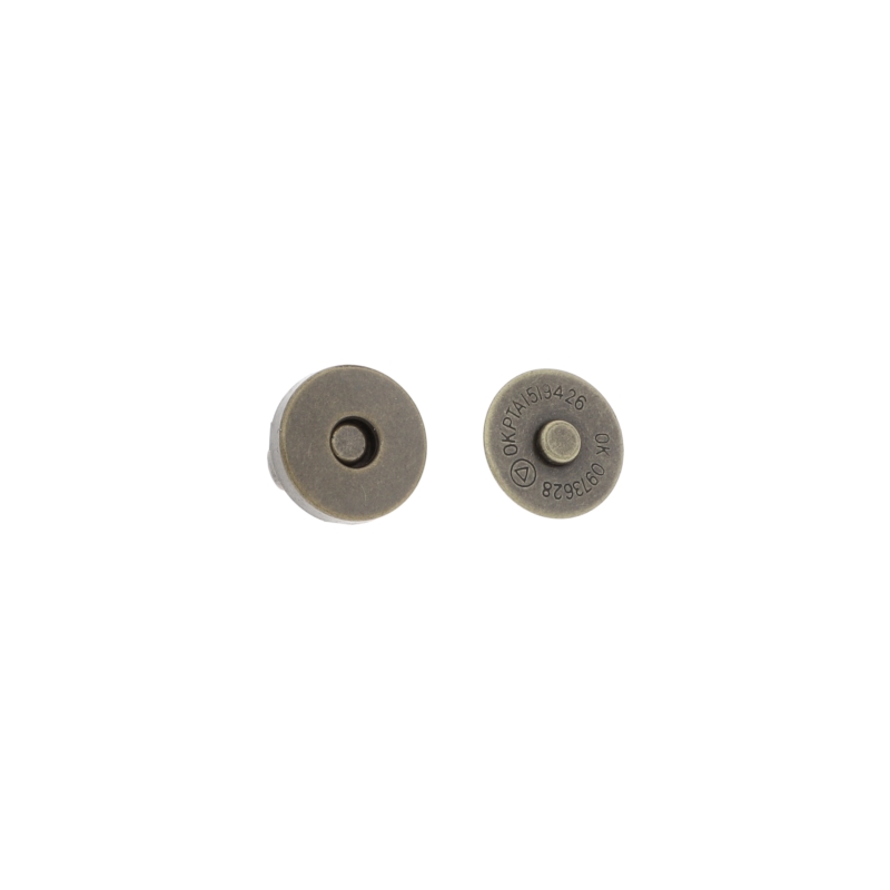 Magnetic button round with snap fastener 14/14 mm old gold 200 pcs