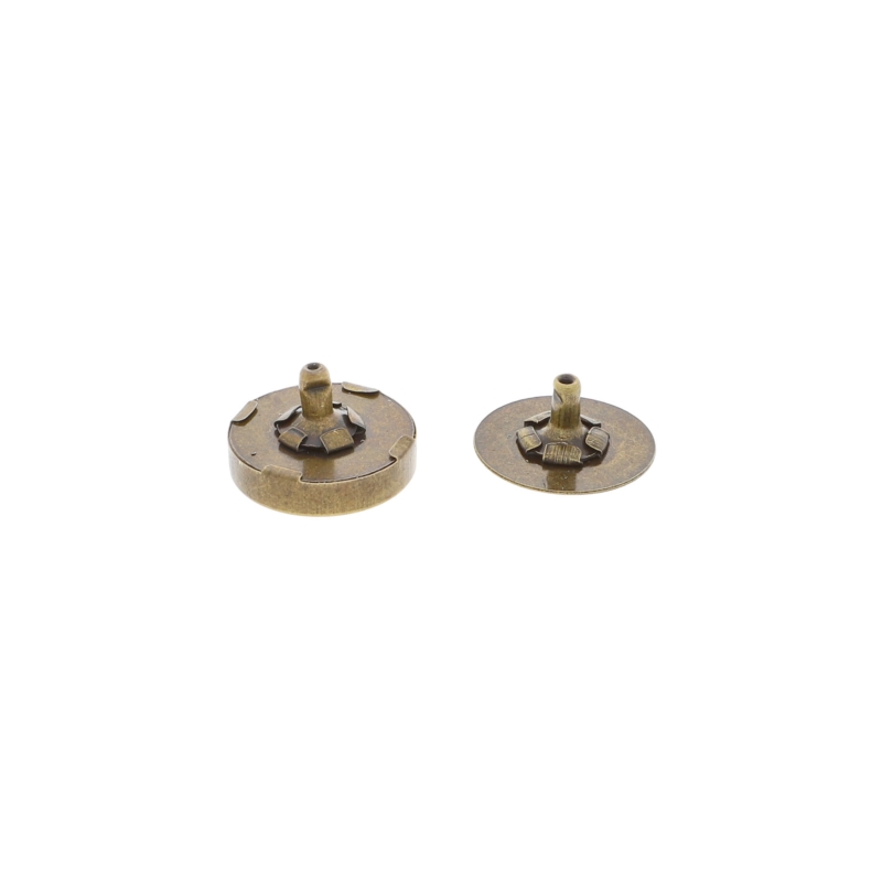 Magnetic button round with double snap fastener 18/18 mm old gold 100 pcs