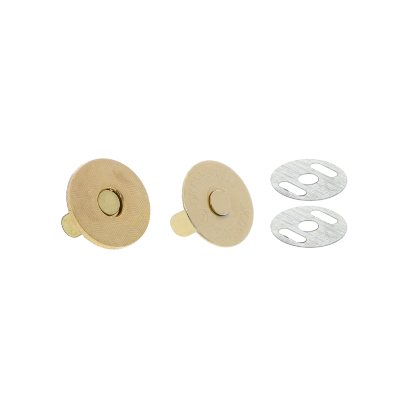 Magnetic button round 18/18 mm light gold 100 pcs