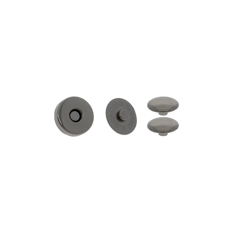 Magnetic button round with double snap   fastener 14/14 mm black nickel  200 pcs
