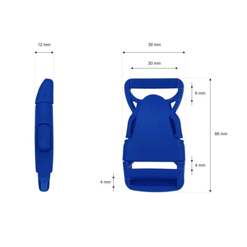 Plastic buckle 30 mm olga blue 100 pcs