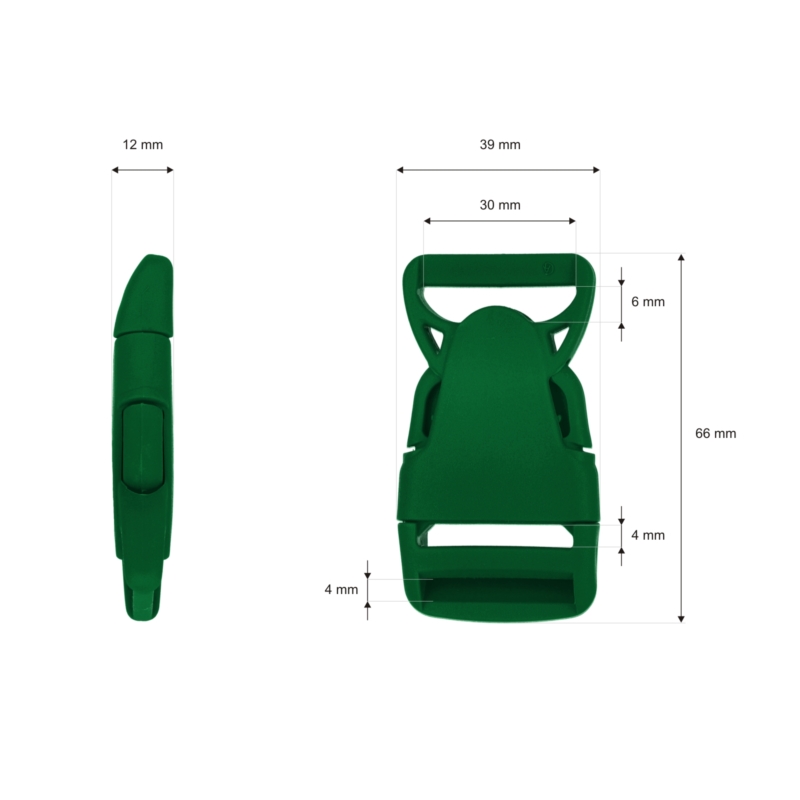  Plastic buckle 30 mm olga green 100 pcs