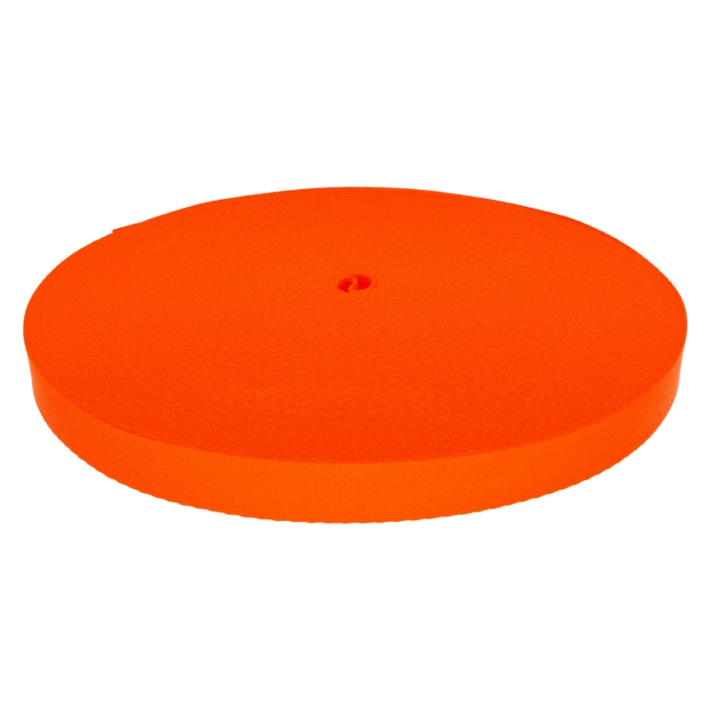 Taśma smyczowa poliestrowa 25 mm/0,9 mm pomarańczowy neon (1002)