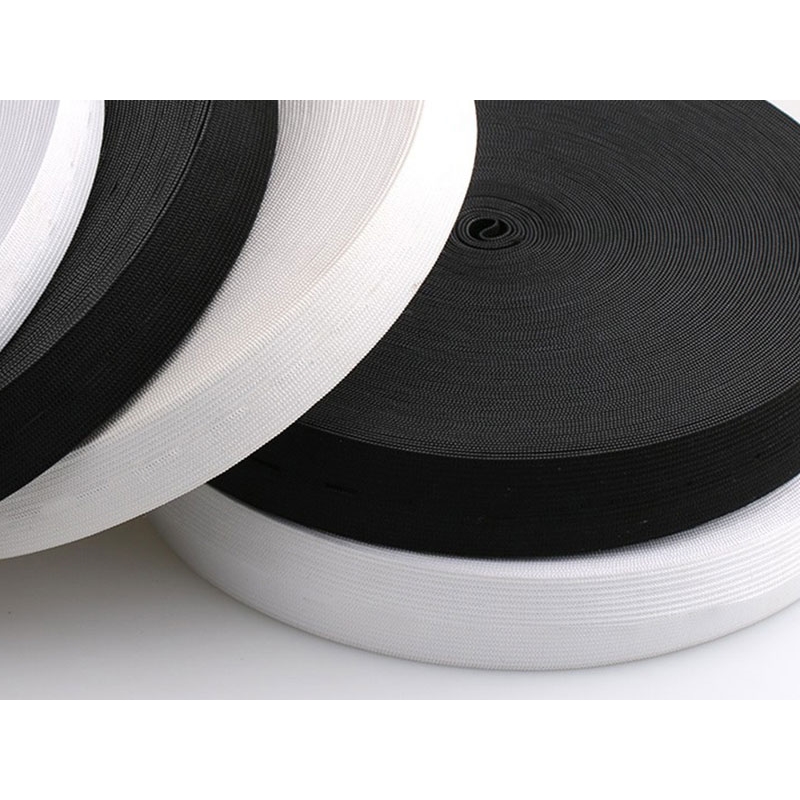 Elastischer band flach gestrickt 20 mm (580) Schwarz polyester 50 lm
