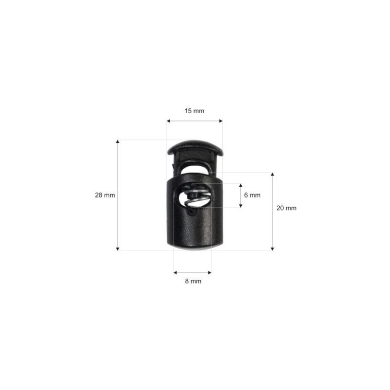 Plastic string stopper 4/5 mm (305-3005) single kornel black 100 pcs