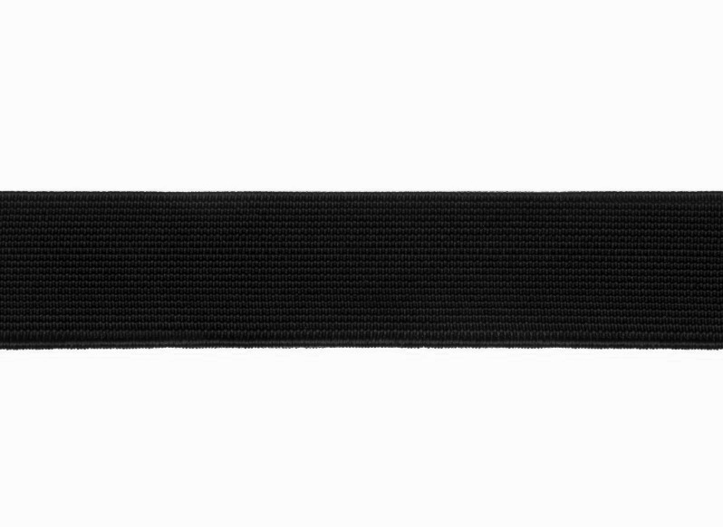 WOVEN ELASTIC TAPE 50 MM (580) BLACK POLYESTER PL 25 MB