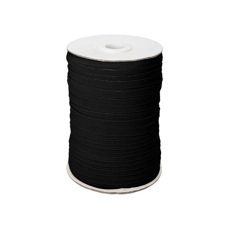 Knitted elastic tape 7 mm (301) graphite polyester 100 mb