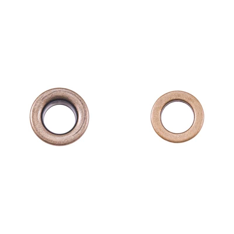 STAINLESS  METAL EYELET WITH GROMMET 8/17/7,5 MM OLD GOLD 100 PCS