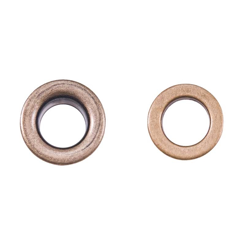 STAINLESS  METAL EYELET WITH GROMMET 15,5/28/9,5 MM OLD GOLD 100 PCS