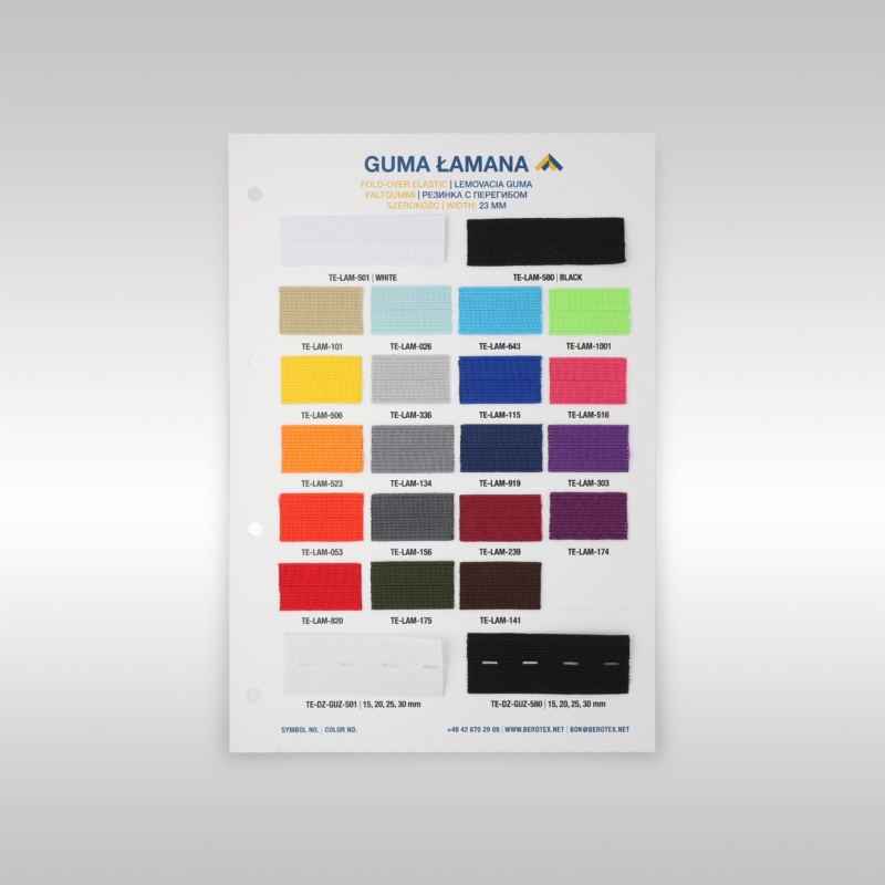 Katalog kolorów gumy łamanej