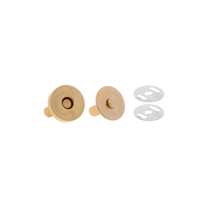 Magnetic button round 14/14 mm light gold 200  pcs