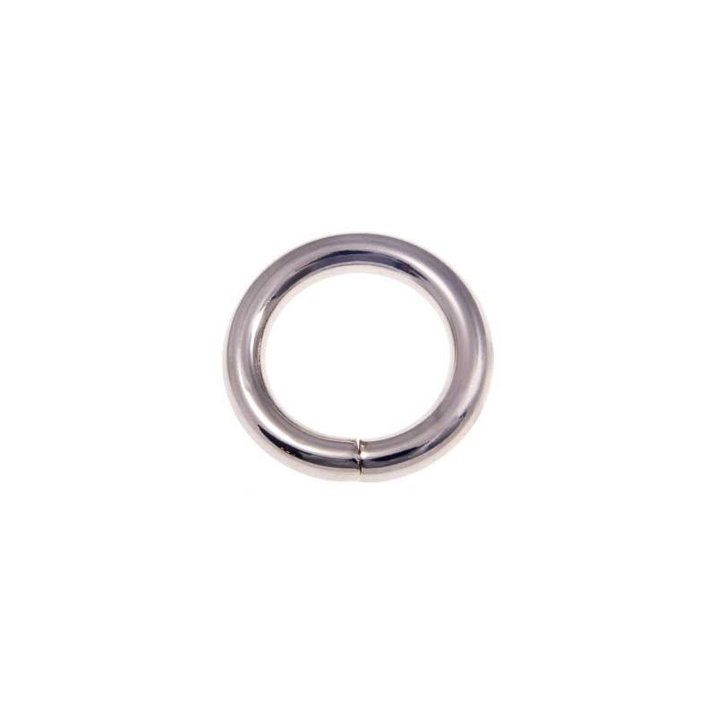 EXTRA  SHINING METAL RING 25/6 MM GLOSSY  NICKEL WIRE 100 PCS