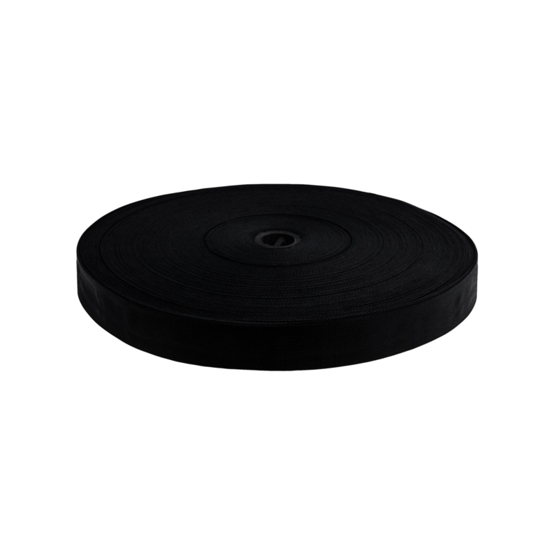 Polyester twill tape 25 mm black (580)