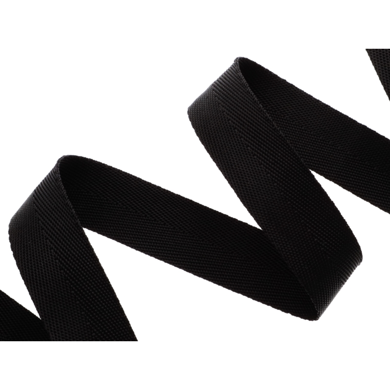 Herringbone twill tape 25 mm/0,72 mm (580) black