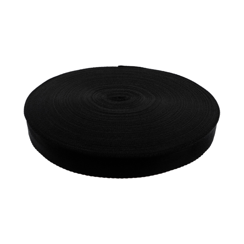 Herringbone twill tape 25 mm/0,72 mm (580) black