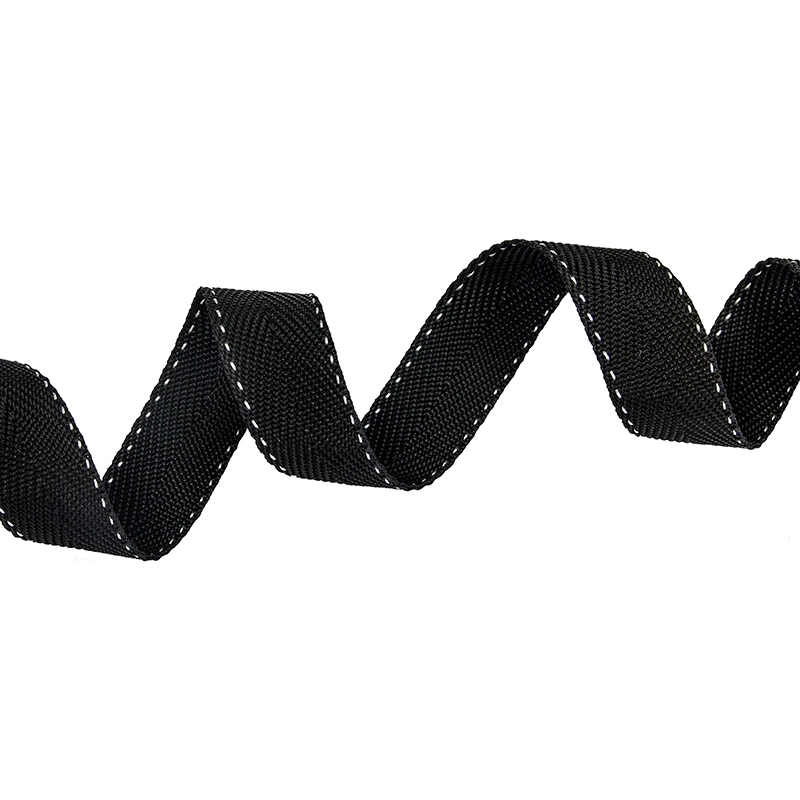 Decorative herringbone   twill tape 25 mm/1,15 mm (580) black