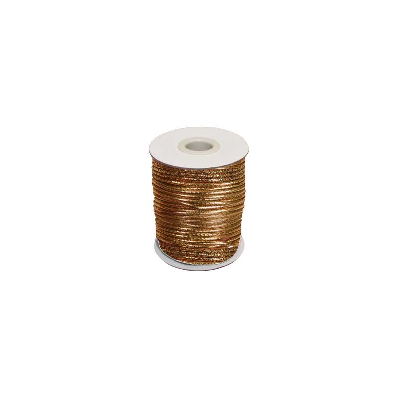 ELASTIC CORD 1,5 MM PINK-GOLD POLYESTER 50  MB