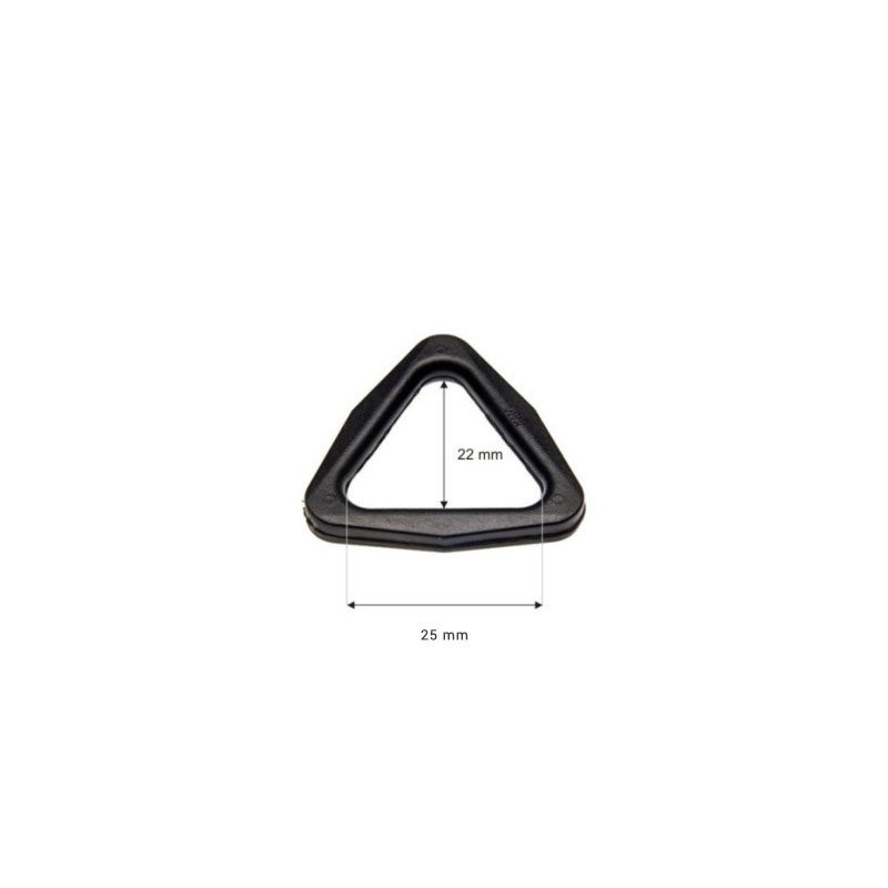 Plastový trojúhelník 25 mm lucjan černý 100 ks