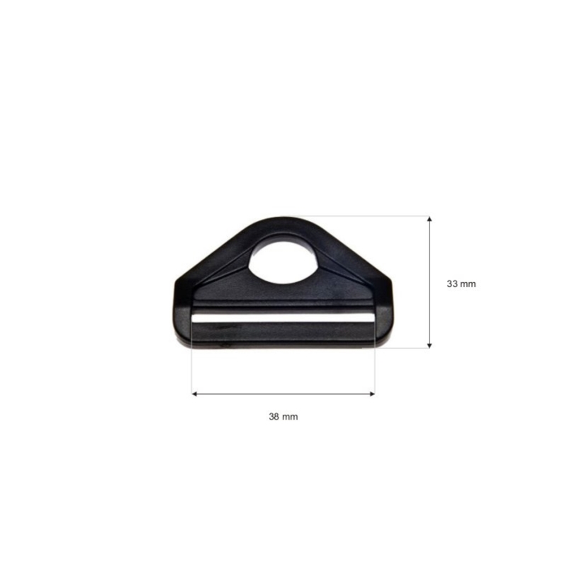 Trójkąt plastikowy 38 mm (0324-8500) czarny