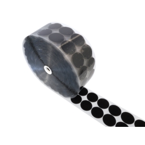 Kółka rzep z klejem samoprzylepne 4,5 cm czarne PES/nylon pętelka