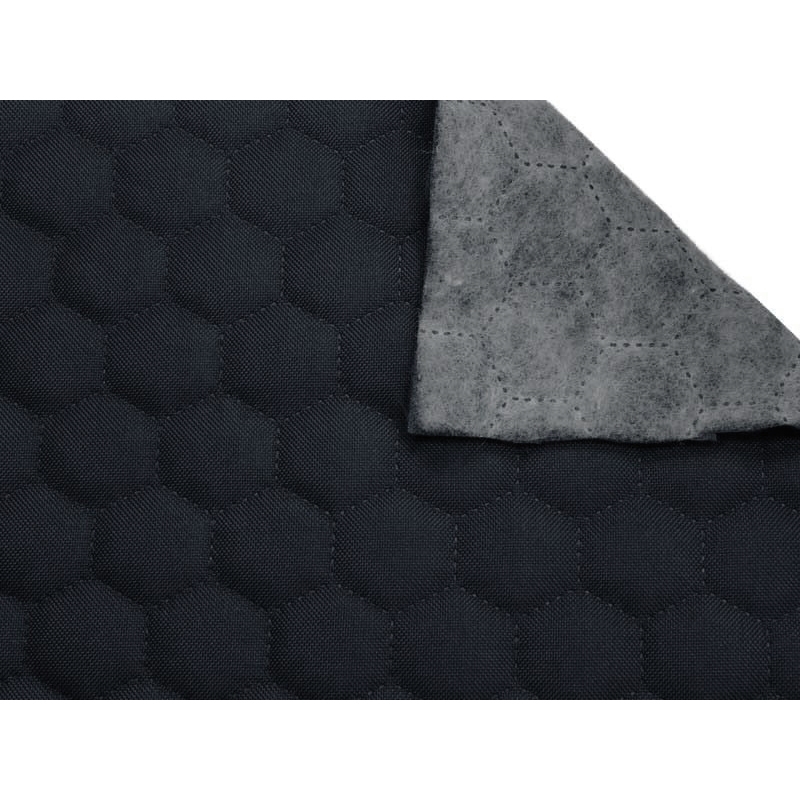QUILTED POLYESTER FABRIC OXFORD 600D PU*2 WATERPROOF HONEYCOMB (919) NAVY BLUE 160 CM 25 MB