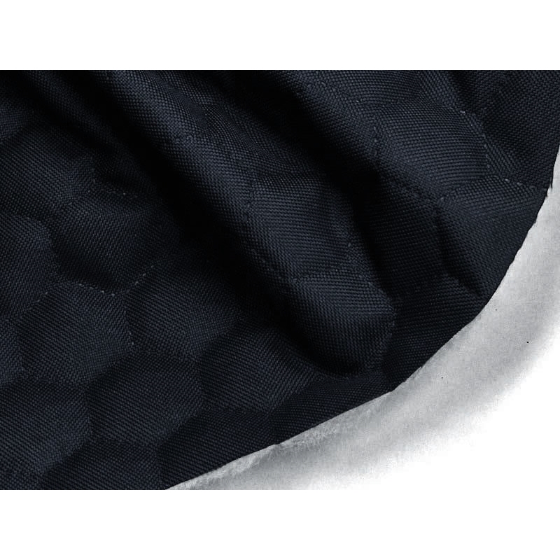 QUILTED POLYESTER FABRIC OXFORD 600D PU*2 WATERPROOF HONEYCOMB (919) NAVY BLUE 160 CM 25 MB