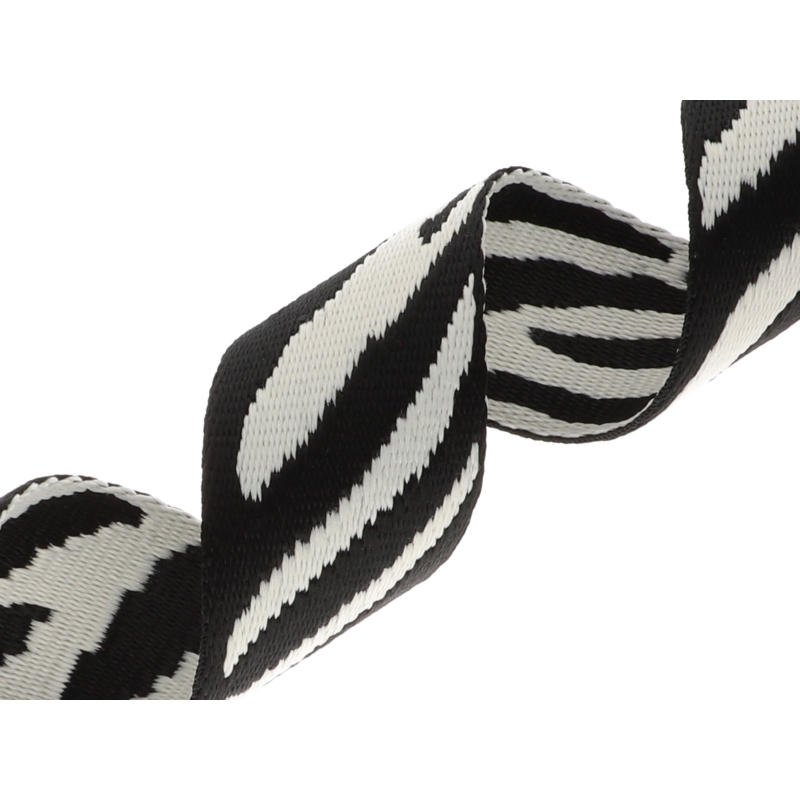 Polycotton webbing 38 mm/1,65 mm (+/- 5%) zebra 50 yd
