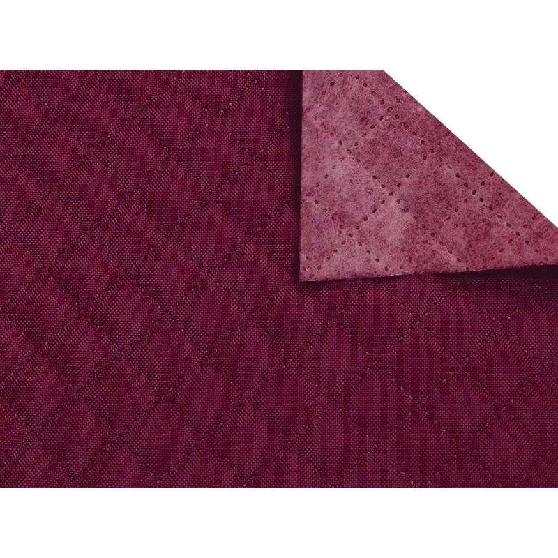 Quilted  polyester fabric Oxford 600d pu*2 waterproof karo (525) maroon 160 cm 1 mb