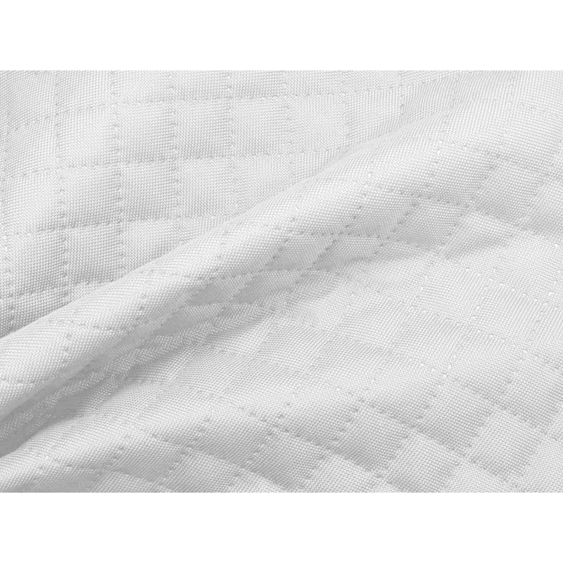 Quilted  polyester fabric Oxford 600d pu*2 waterproof karo (501) white 160 cm 25 mb