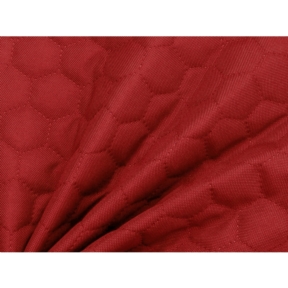 Tkanina Oxford pikowana wodoodporna plastry miodu (620) czerwona