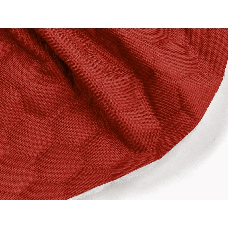 QUILTED POLYESTER FABRIC OXFORD 600D PU*2 WATERPROOF HONEYCOMB (620) RED 160  CM 25 MB