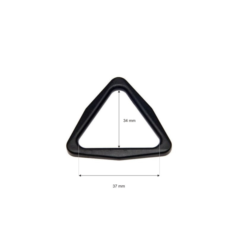 Plastový trojúhelník 37 mm lucjan černý 100 ks