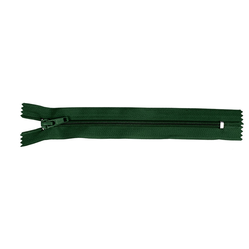 NYLON READY ZIPPER 5  AUTO LOCK CLOSE END 18 CM (153) DARK GREEN