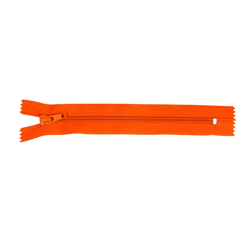 NYLON READY ZIPPER 5 AUTO LOCK CLOSE END 16 CM (523) ORANGE