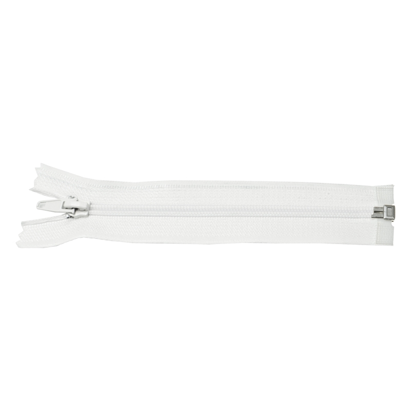 NYLON READY ZIPPER 5 AUTO LOCK OPEN END 50 CM (501) WHITE 50 PCS