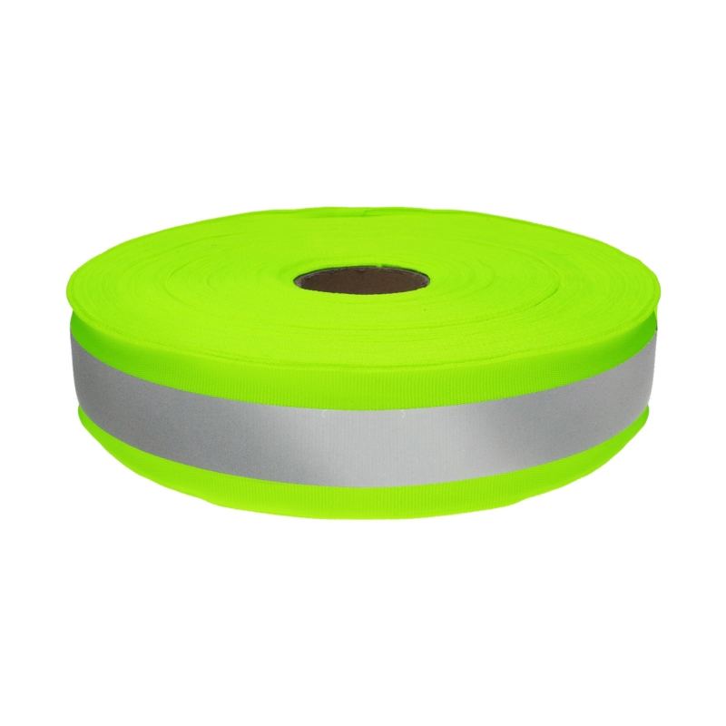 Reflective tape 40 mm 0,45 mm yellow neon + reflector 50 mb