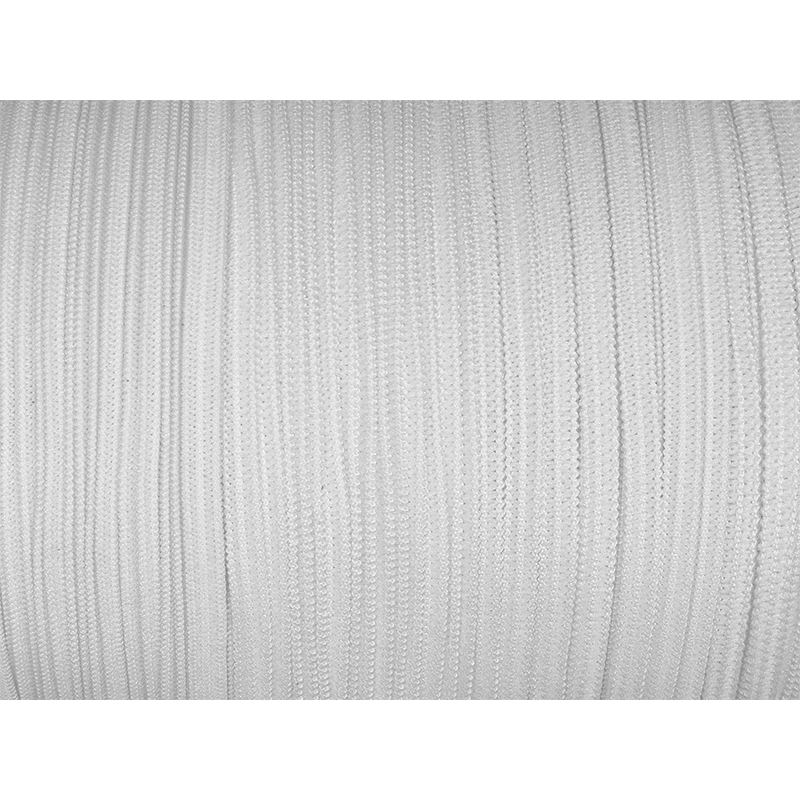 Knitted elastic tape 4 mm (501) white polyester 200 mb