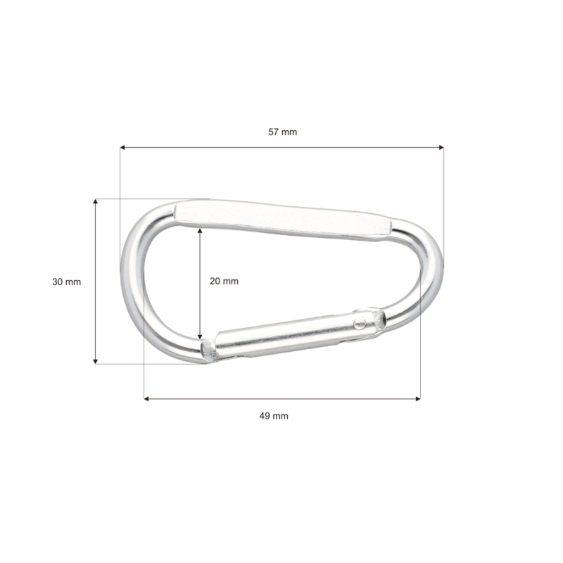 CARABINER SNAP HOOK 48    MM   2093-0104 SILVER