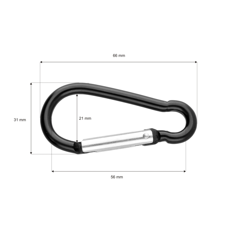 CARABINER SNAP HOOK 56   MM   2093-0101&nbspBLACK