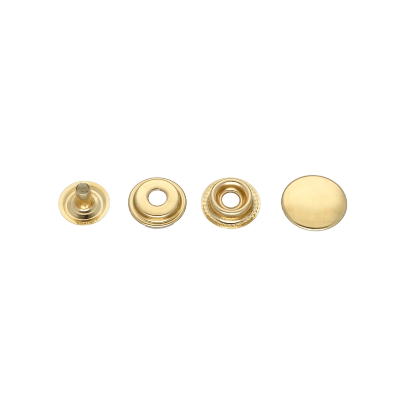 Metal snap fastener 15 mm light gold 200  pcs