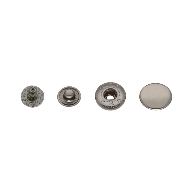 Metal snap fastener alfa 15 mm black nickel