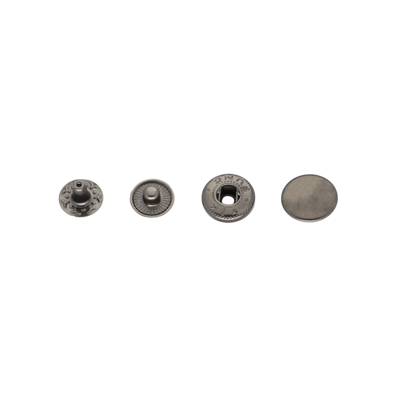 Metal snap fastener alfa 12,5 mm black nickel 720 pcs