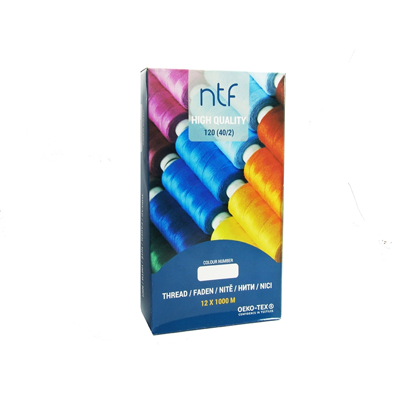 POLYESTER THREADS NTF 40/2 DARK TEAL BLUE A843 1000 M x 12 PCS.