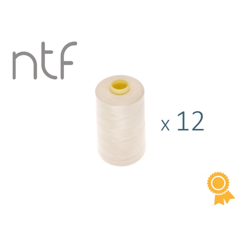 POLYESTER THREADS NTF 40/2 WHITE-YELLOW A504 1000 M x 12 PCS.