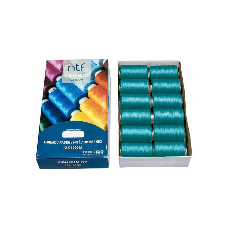 POLYESTER THREADS NTF 40/2 DARK TURQUOISE A611 1000 M x 12 PCS.