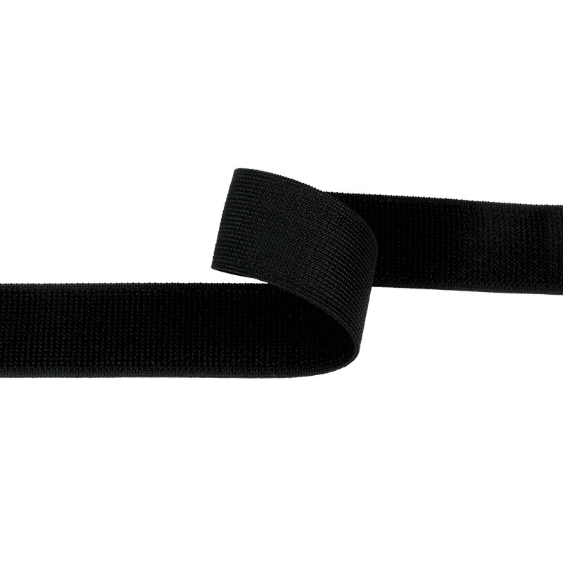 Elastic hook and loop tape  black 580 nylon loop 20 yd