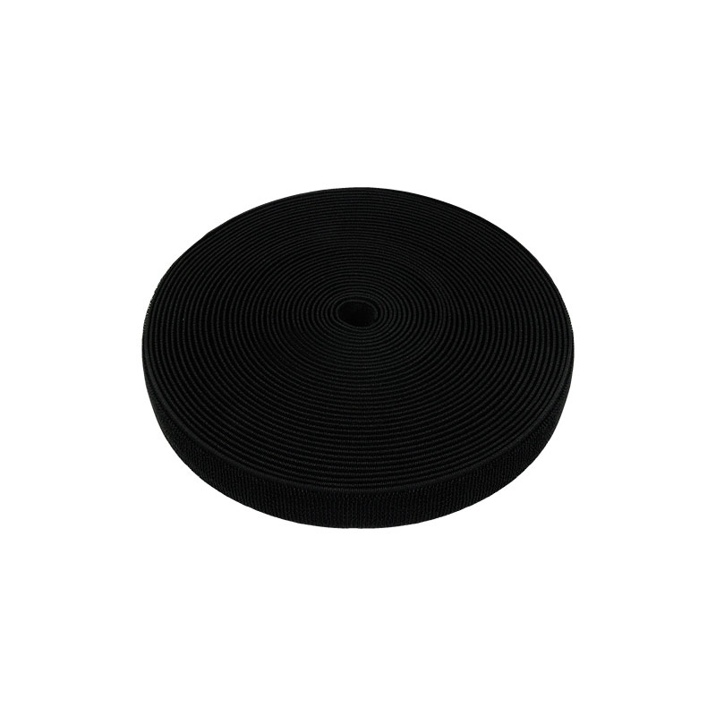 Elastic hook and loop tape  black 580 nylon loop 20 yd